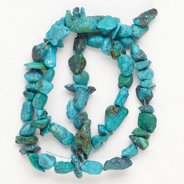 Turquoise / magnesite / "turquoise" (resin) 1pkg1, nugget bead C grade, 15 inch mini / small image number 0