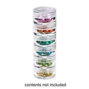 Organizer jar, Space Saver, plastic, clear, 1-3/16 x 5/8 inch round. Sold per 6-piece set.