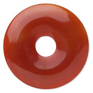 Red agate 1pkg1, donut focal 50mm