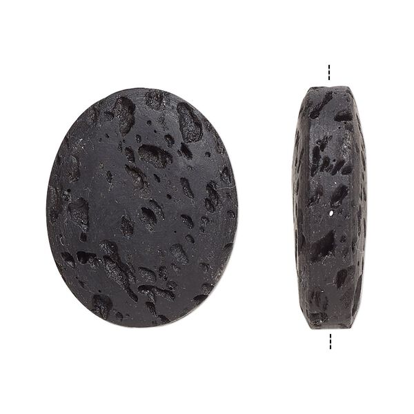 Lava rock 1pkg2, oval bead 25x18mm image number 0