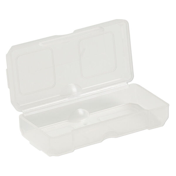 Organizer, Dot Box™, plastic, clear, 2-1/2 x 1-1/4 x 1/2 inch rectangle with pop-up lid. Sold per pkg of 4. image number 1