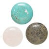 Multi-gemstone 1pkg3, top-drilled domed round flatback drop mix 23-28mm image number 1
