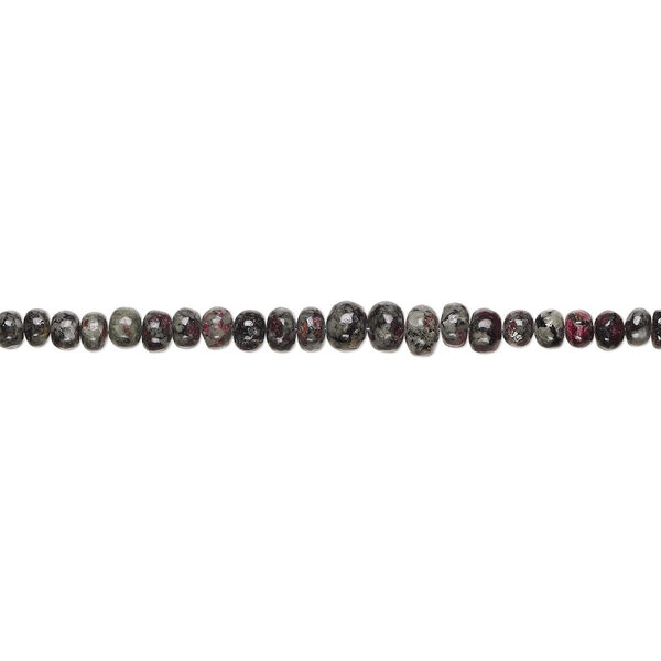 Bead, kashgar garnet (natural), 4x3mm-9x7mm graduated hand-cut faceted rondelle with 0.4-1.4mm hole, B grade, Mohs hardness 7 to 7-1/2. Sold per 17-inch strand. image number 0