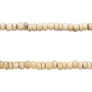 Bead, coconut shell (waxed), 3x2mm-4x3mm hand-cut rondelle. Sold per pkg of (2) 16-inch strands.