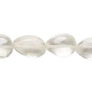 Green quartz 1pkg1, hand-cut puffed teardrop bead 8 inch 12x10mm-17x12mm