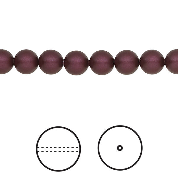 Pearl 50pk elderberry, Crystal Passions® 6mm round 5810 image number 0