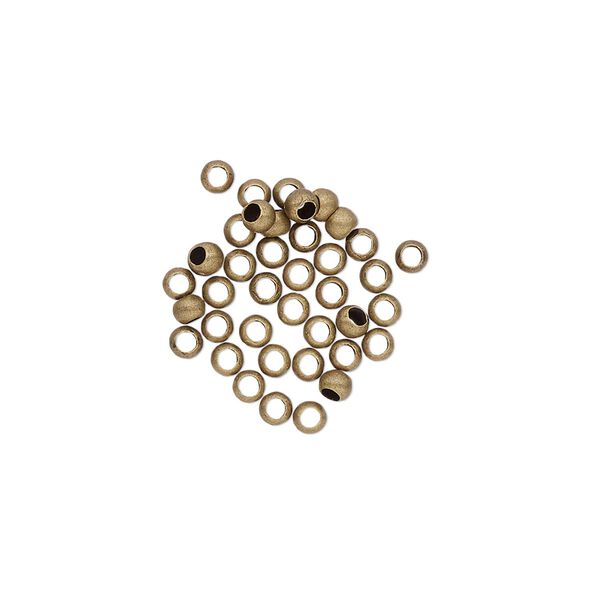 Bead, antique gold-plated brass, 2.5mm micro round. Sold per pkg of 500. image number 0
