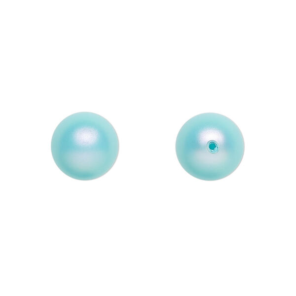 Pearl 4pk iridescent light turquoise, Crystal Passions® 10mm round 5818 image number 0
