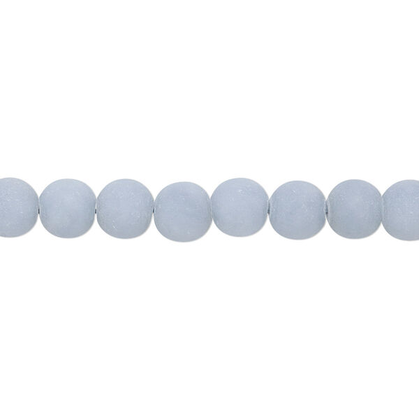Bead, angelite (natural), matte, 6mm round, B grade, Mohs hardness 3 to 3-1/2. Sold per 8-inch strand, approximately 30 beads. image number 0