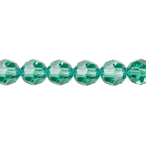 Bead 1pkg144 Caribbean green, Crystal Passions&reg; Regenerated 8mm round 5000