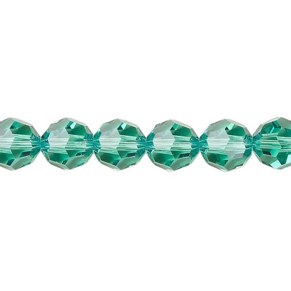 Bead 1pkg144 Caribbean green, Crystal Passions&reg; Regenerated 8mm round 5000 image number 0