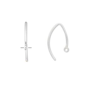 Ear wire 1pkg2 sterling silver-filled, 16mm marquise / closed loop, 18 gauge 1 pair