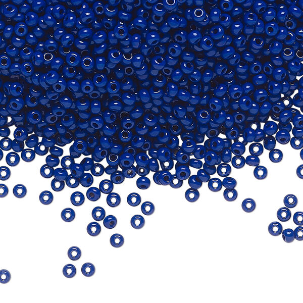Seed bead, Preciosa Ornela Czech glass, pkg/50g, #11 rocaille, opaque cobalt blue, (33070). image number 0