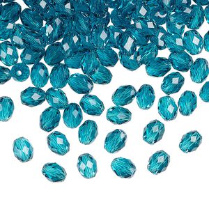 Bead 360pk blue zircon, Swarovski® 5x4mm olive briolette 5044