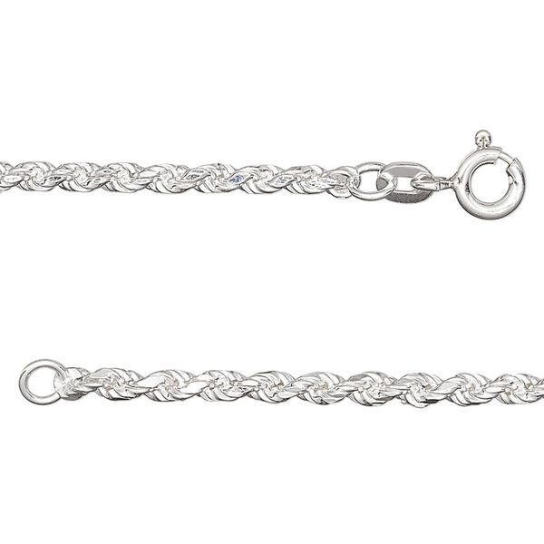 Chain, sterling silver, 2.75mm French rope, 24 inches. Sold individually. image number 0