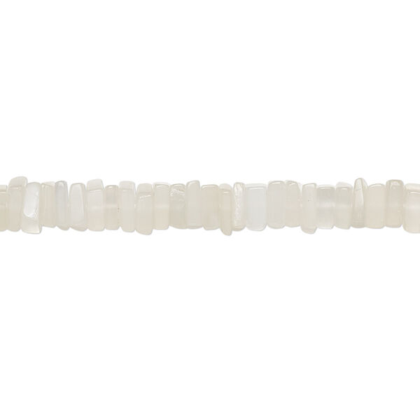 White moonstone 1pkg1, hand-cut square rondelle bead natural B grade, 8 inch 4x1mm-6x2mm image number 0