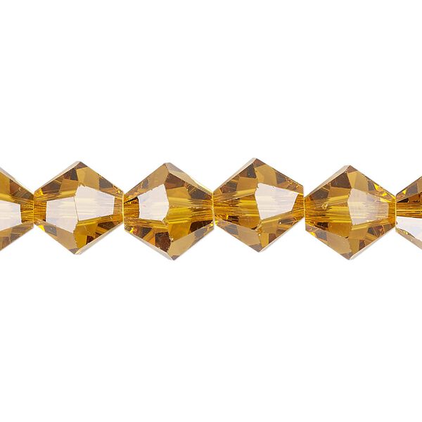 Bead 1pk transparent gold, Celestial Crystal® 10mm bicone 8 inch image number 0