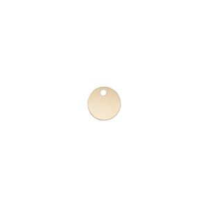 Drop, 14Kt gold-filled, 7mm flat round. Sold per pkg of 2.
