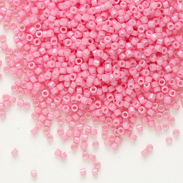 Seed bead, Delica®, glass, pkg/7.5g, #11 round, opaque carnation pink (DB-1371). image number 0