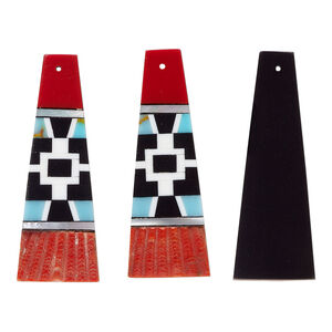 Multi-shell 1pkg2, trapezoid focal multicolored 40x14mm