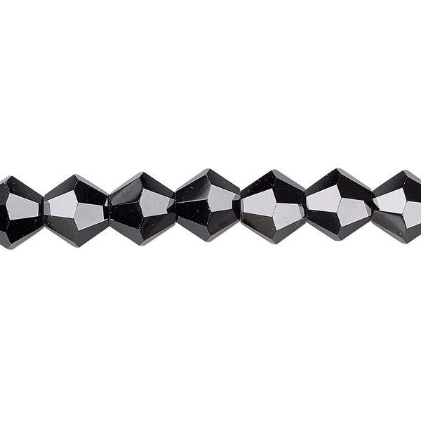 Bead 1pk opaque black, Celestial Crystal® 8mm bicone 15.5-16 inch image number 0