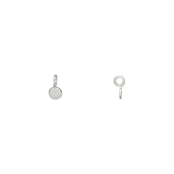 Drop, sterling silver, 3mm single-sided round. Sold individually. image number 0