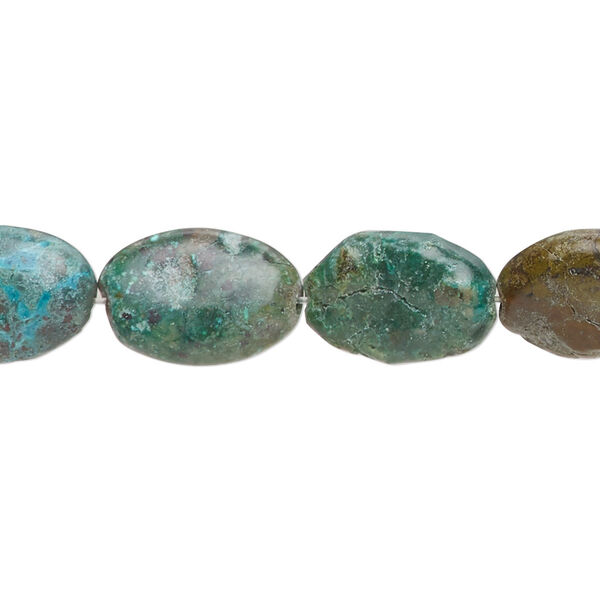 Turquoise 1pkg1, puffed oval bead C- grade, 15 inch 15x9mm-16x11mm image number 0