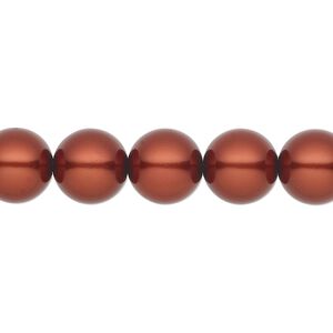 Pearl 50pk dark copper, Preciosa Czech crystal 10mm round