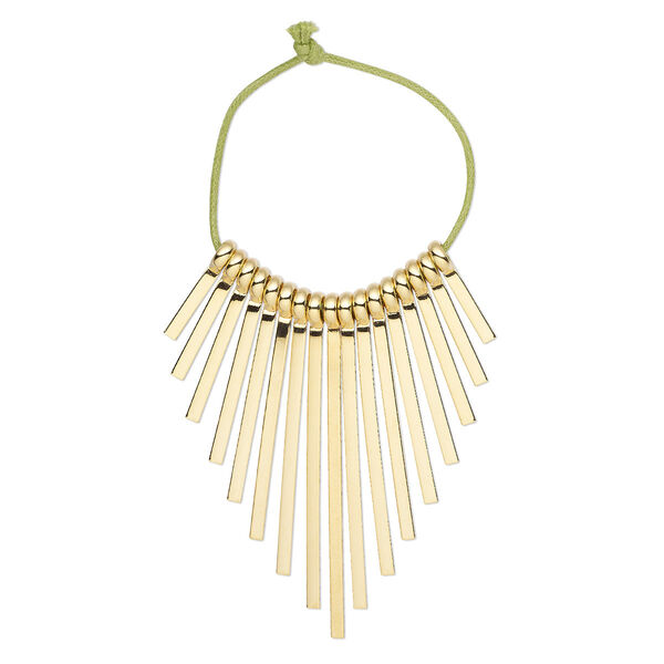 Focal, gold-plated brass, 20x2.5mm-60x2.5mm graduated fan. Sold per 17-piece set. image number 0
