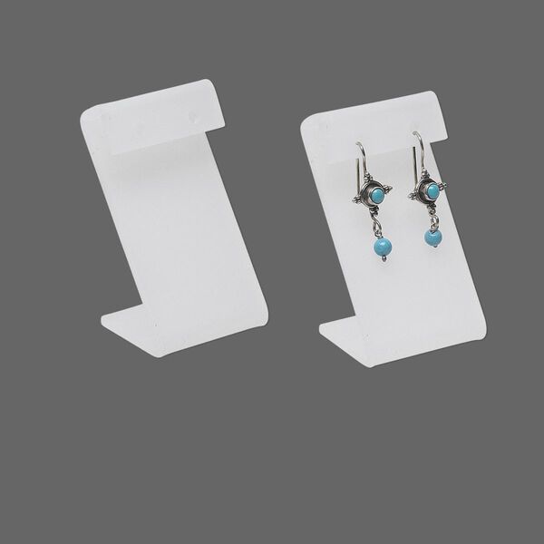 Display, earring, acrylic, frosted clear, 2-3/4 x 1-1/2 inches. Sold individually. image number 0