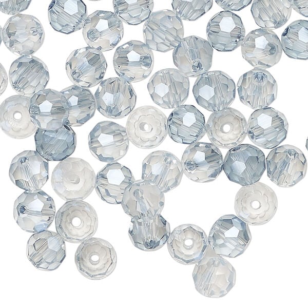 Bead 144pk translucent crystal silver night, Celestial Crystal® 6mm round image number 0