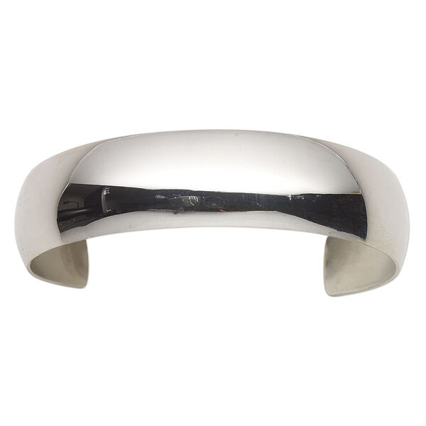 Bracelet, cuff, stainless steel, 17mm wide, 7 inches. Sold individually. image number 0