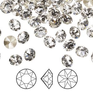 Chaton 12pk crystal foil back, Crystal Passions® 6.14-6.32mm round SS29 1088