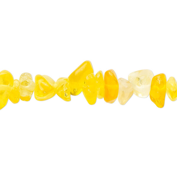 Bead, glass, translucent dark orange and yellow, small to extra-large chip. Sold per 30-inch strand. image number 0