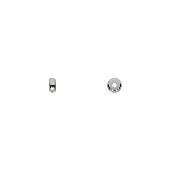 Bead, gunmetal-plated brass, 4x2mm heishi. Sold per pkg of 1,000. image number 0