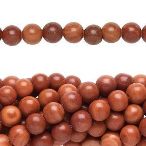 Red "malachite" 1pkg10, round bead natural 15.5-16 inch 6mm