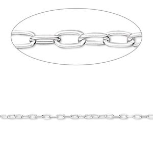 Chain 1pkg1 sterling silver cable, 1.6mm long, Gossamer™ 5 foot unfinished