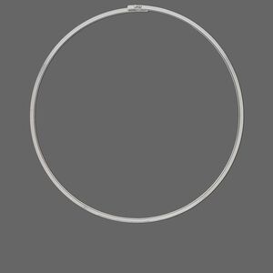 Neckwire, silver-plated brass, 3mm flat, 16 inches with locking ends. Sold individually.