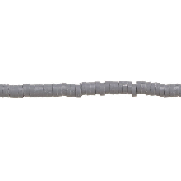 Bead, polymer clay, opaque charcoal, 3x1mm heishi. Sold per pkg of (2) 15-1/2" to 16" strands. image number 0