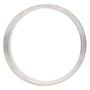 Memory wire, silver-plated stainless steel, 3-5/8 inch necklace, 0.65-0.75mm thick. Sold per 1-ounce pkg, approximately 30 loops.