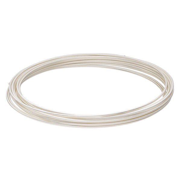 Wire, Beadalon®, silver-plated copper, half-hard, square, 21 gauge. Sold per 2.5-meter section. image number 0