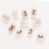 Rose quartz / enamel 1pkg10, "Faith" flat rectangle bead 13x8mm image number 0