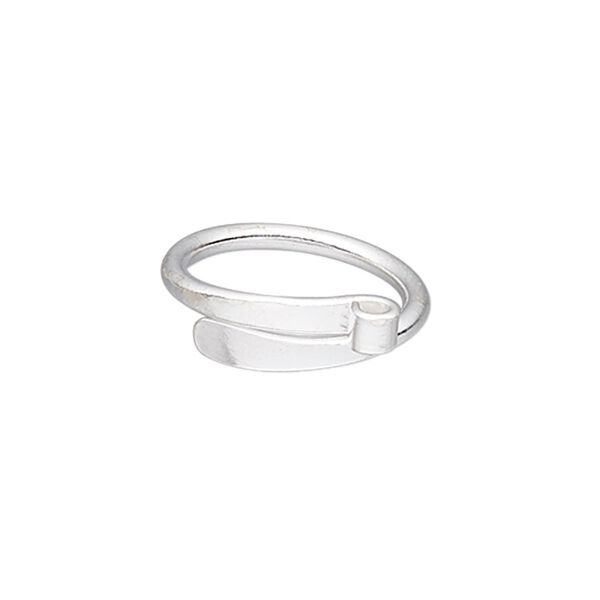 Ring, silver-plated copper, 6mm wide, adjustable. Sold individually. image number 0