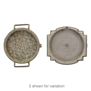 Watch face body mix, mixed metal, 27-65mm mixed shape. Sold individually.