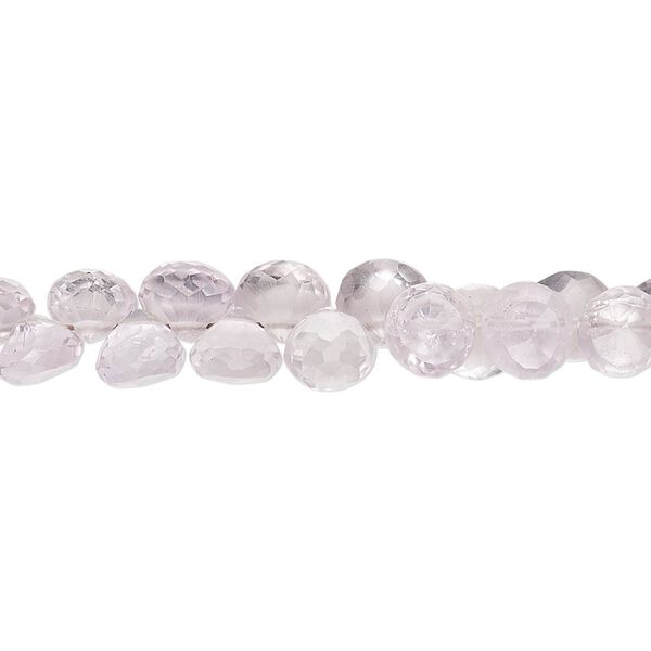 Lavender amethyst 1pkg1, hand-cut top-drilled faceted teardrop bead natural 9 inch 5x4mm-7x5mm image number 0