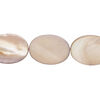 Mother-of-pearl shell 1pkg1, flat oval bead 15 inch khaki 18x13mm image number 0