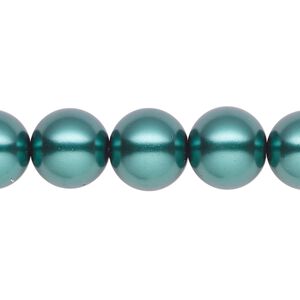 Pearl 1pk green, Celestial Crystal® 12mm round 15.5-16 inch