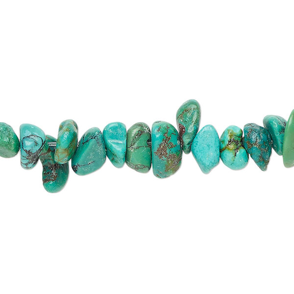 Bead 1pkg1 turquoise / magnesite / "turquoise" (resin), small chip, 15 inch dyed/stabilized/imitation image number 0