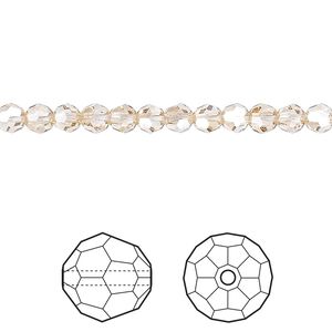 Bead 12pk crystal golden shadow, Crystal Passions® 4mm round 5000