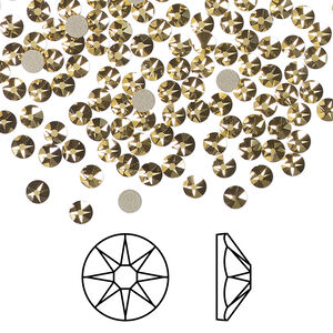 Flat back 1pkg1440 crystal aurum foil back, Swarovski®, 3-3.2mm rose round SS12 2088